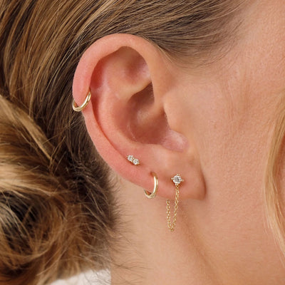 Linda Tahija 9k Gold Mini Huggie Earrings