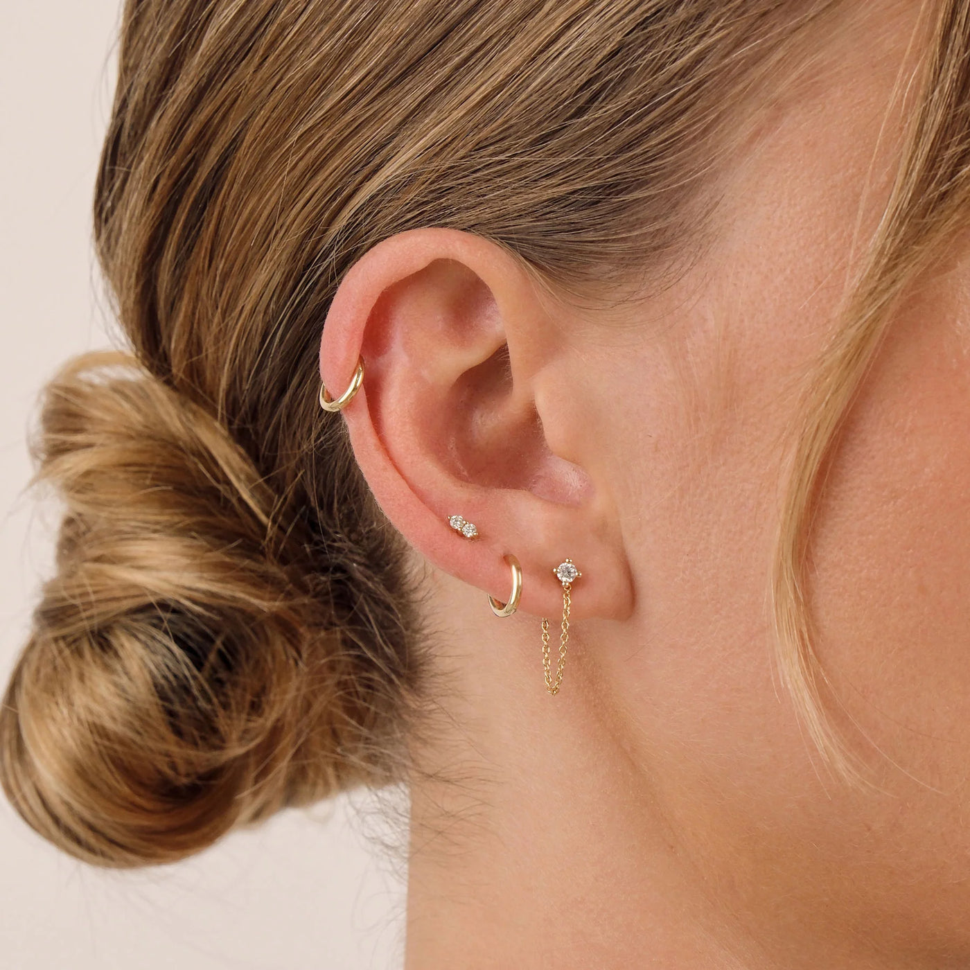 Linda Tahija 9k Gold Mini Huggie Earrings