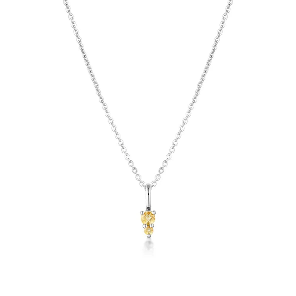 Linda Tahija Binary Gemstone Necklace, Citrine, Gold or Silver
