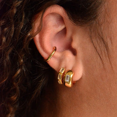 Linda Tahija Calibri Huggie Earrings, Gold