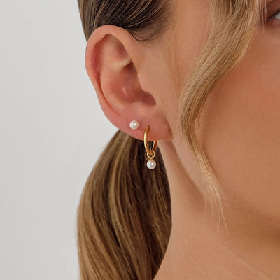 Linda Tahija 4mm Freshwater Pearl Stud Earrings, Gold