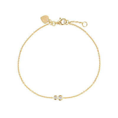 Linda Tahija White Topaz Duo Bracelet, Gold