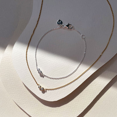 Linda Tahija White Topaz Duo Bracelet, Gold
