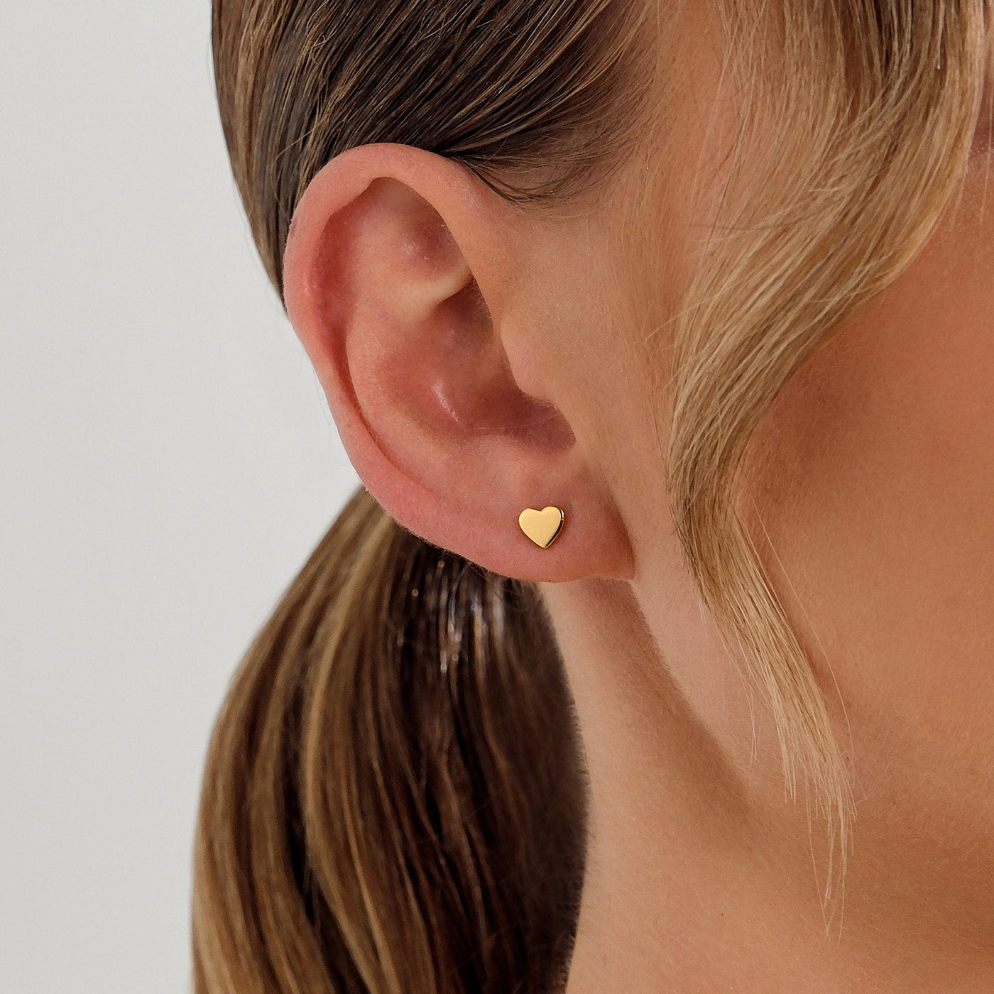 Linda Tahija Heart Stud Earrings, Gold