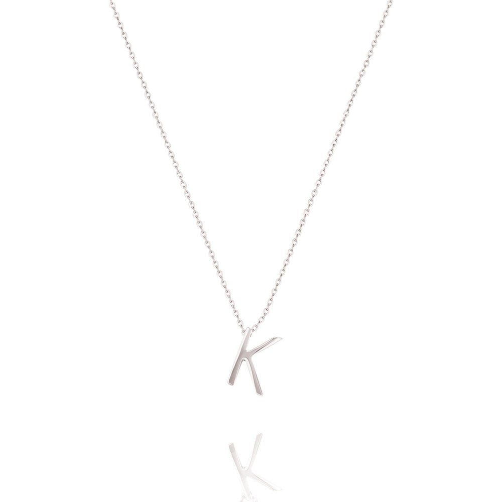 Linda Tahija Letter Necklace, Silver (A-Z)