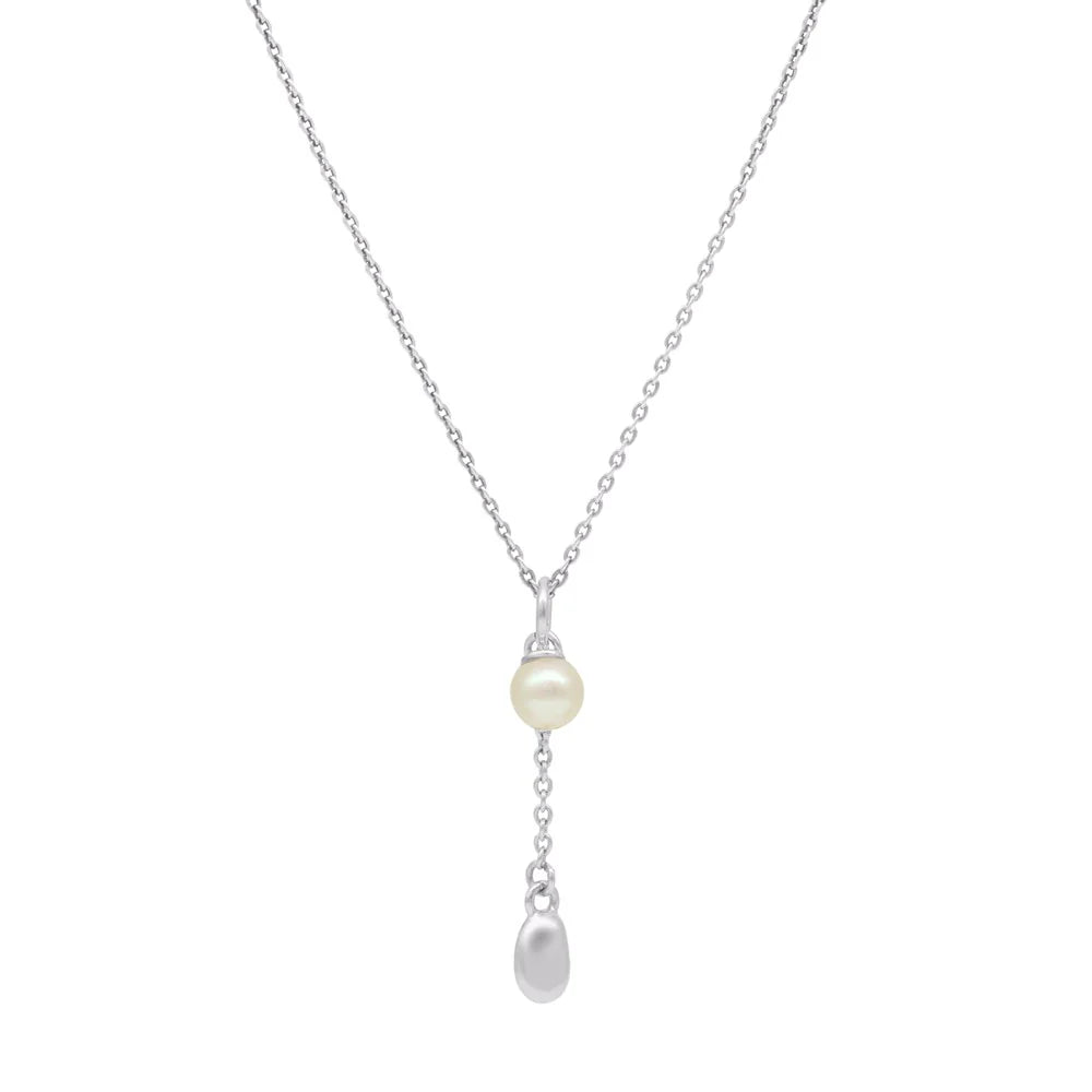 Linda Tahija Lou Pearl Charm Necklace, Silver