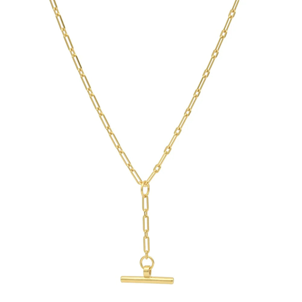 Linda Tahija Requisite T-Bar Necklace, Gold