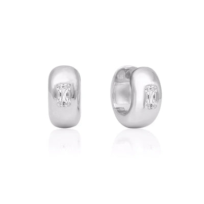 Linda Tahija Rocco Huggie Earrings, Silver