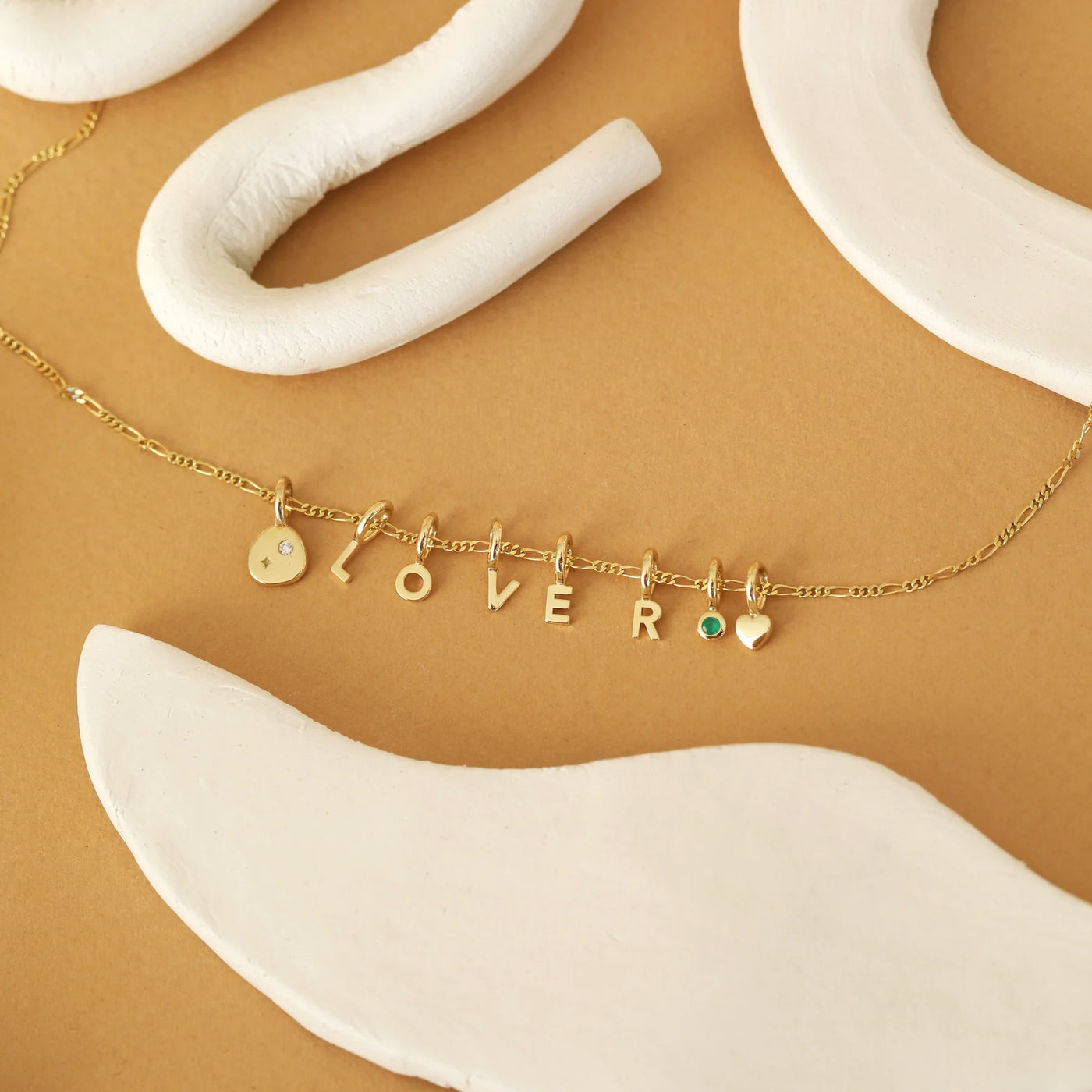 Linda Tahija 9k Gold Tiny Letter Charm
