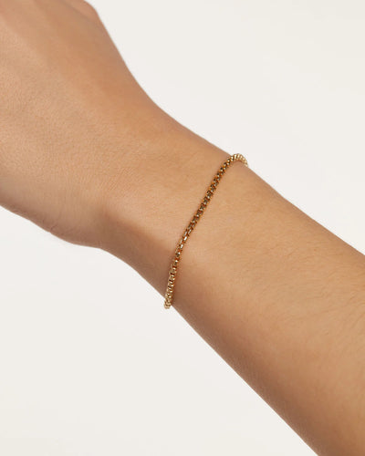 PD Paola Fine 18k Gold Box Chain Bracelet