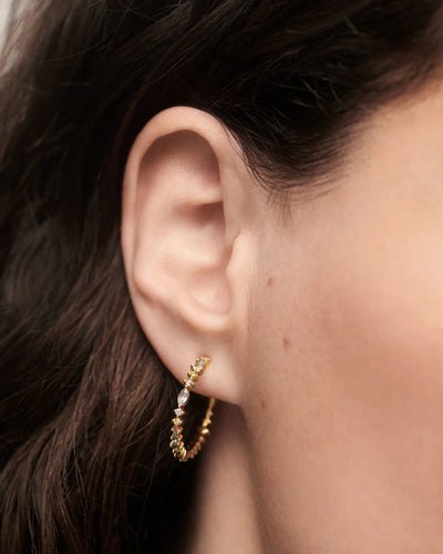 PD Paola Lotus Hoop Earrings, Gold