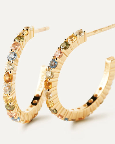 PD Paola Rainbow Hoop Earrings, Gold