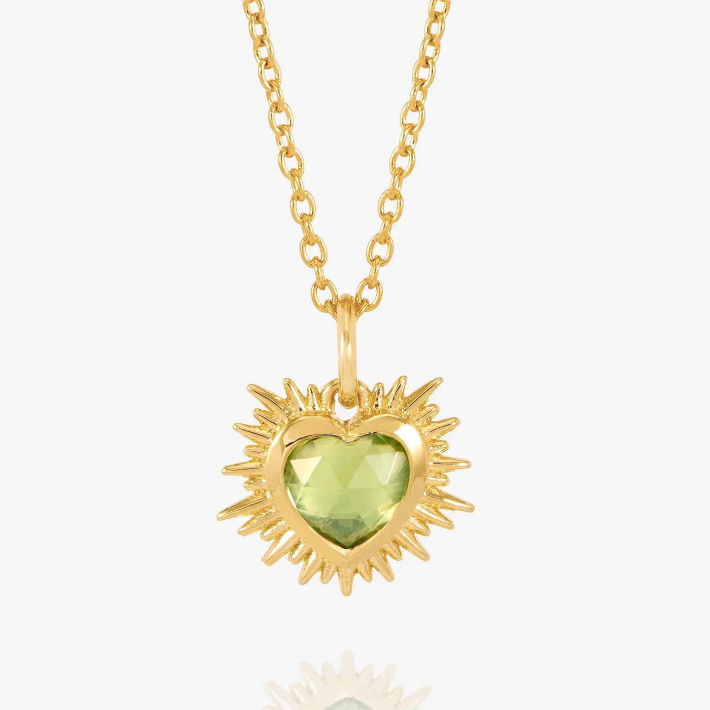 Rachel Jackson Electric Love August Birthstone Heart Necklace, Gold