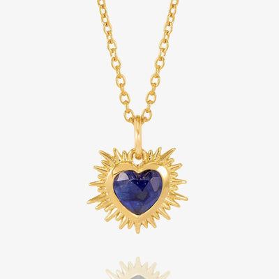 Rachel Jackson Electric Love September Birthstone Heart Necklace, Gold