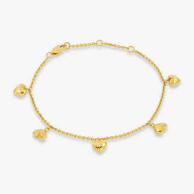 Rachel Jackson Untamed Deco Hearts Bracelet, Gold