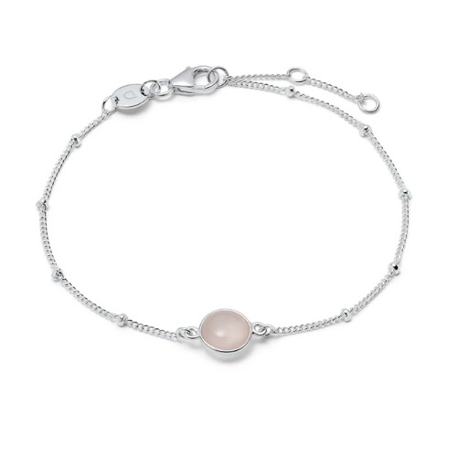 Daisy London Rose Quartz Healing Stone Bracelet, Silver