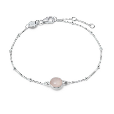 Daisy London Rose Quartz Healing Stone Bracelet, Silver