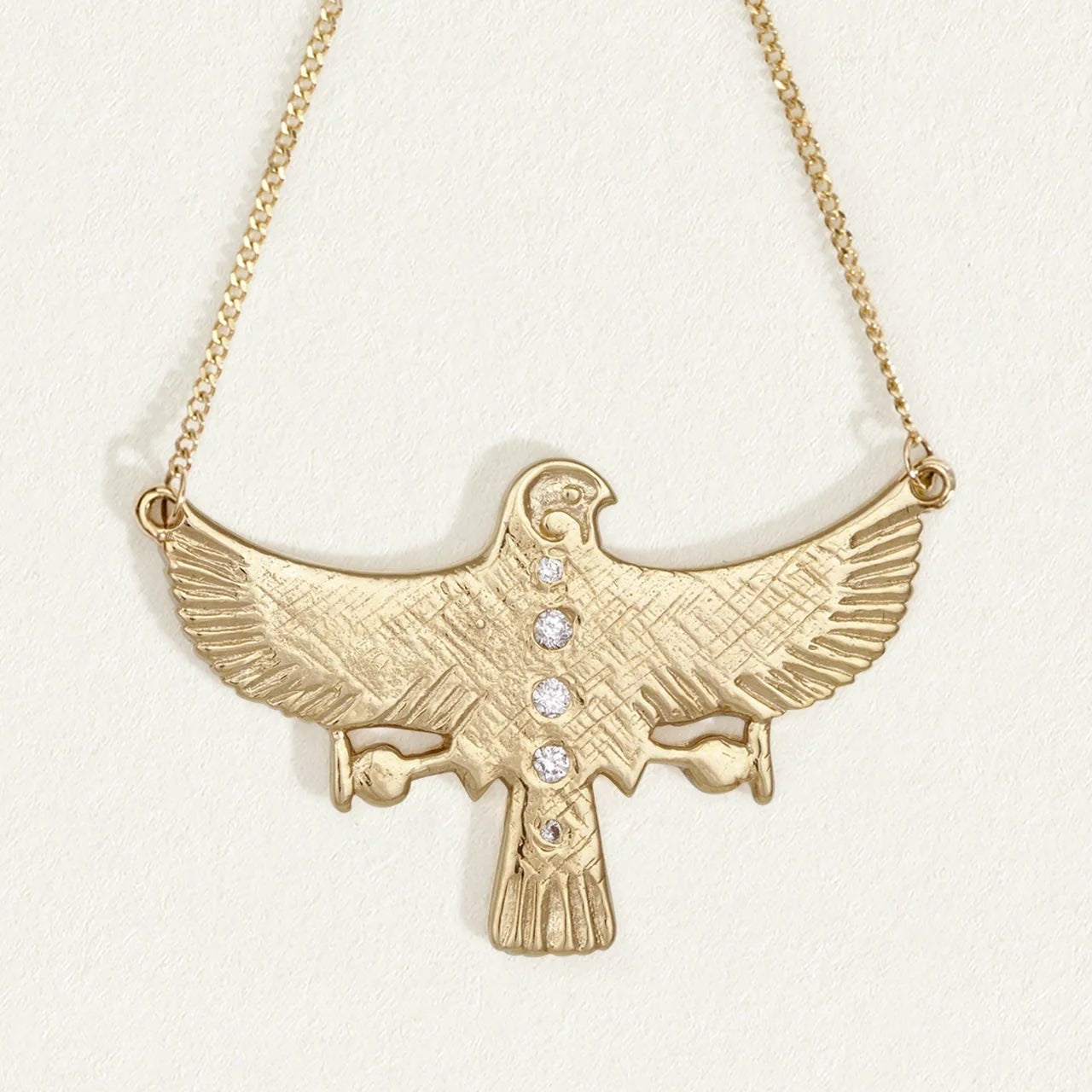 Temple of the Sun Solid Gold Aquila Necklace