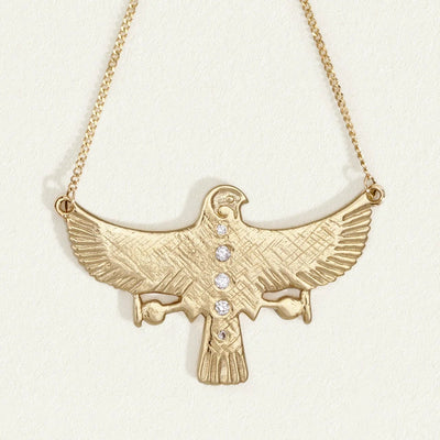Temple of the Sun Solid Gold Aquila Necklace