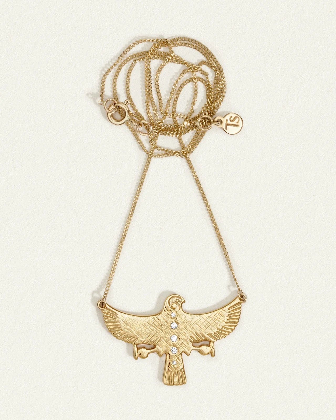 Temple of the Sun Solid Gold Aquila Necklace