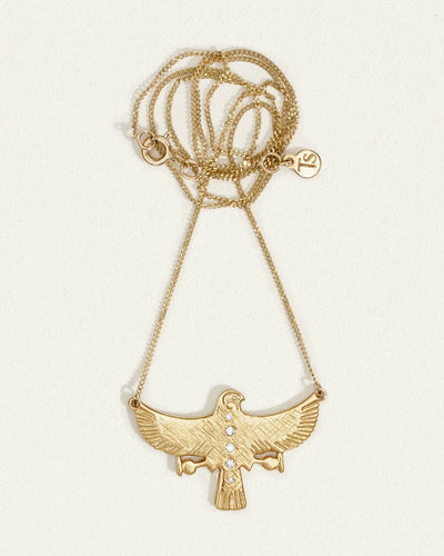 Temple of the Sun Solid Gold Aquila Necklace