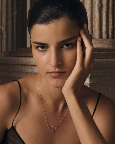 Temple of the Sun Solid Gold Aquila Necklace