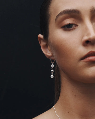 Temple of the Sun Blessing Earrings, Silver