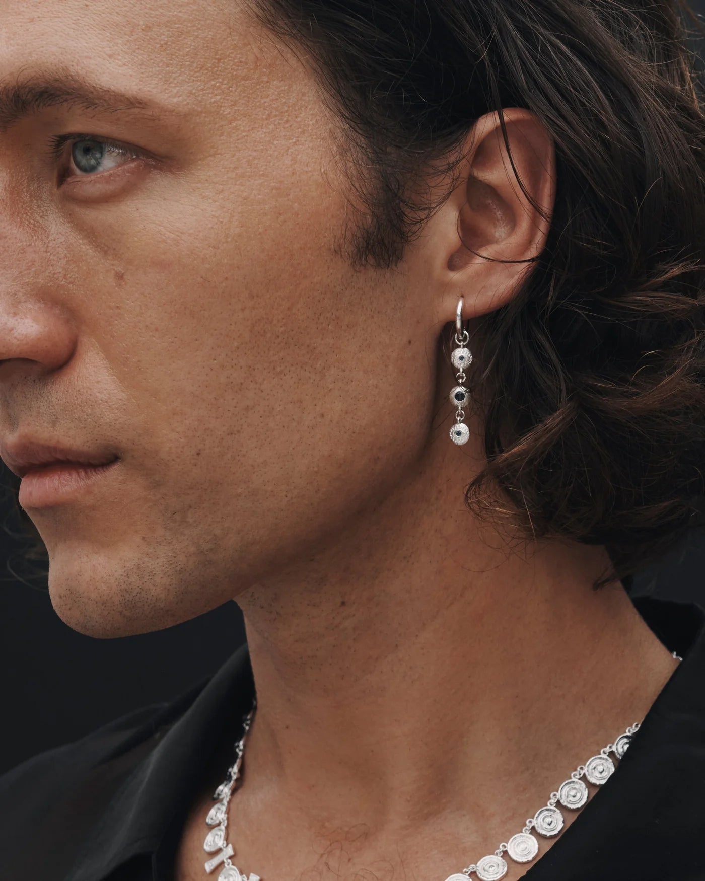 Temple of the Sun Blessing Earrings, Silver