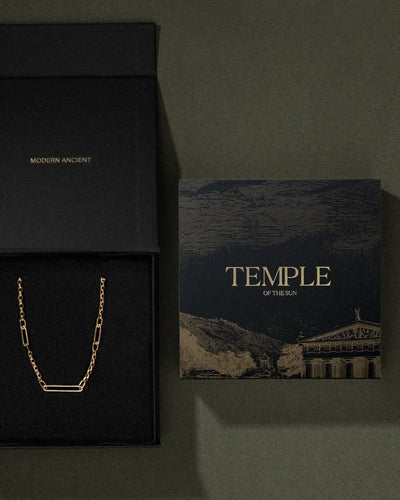 Temple of the Sun Solid Gold Greek Key Necklace