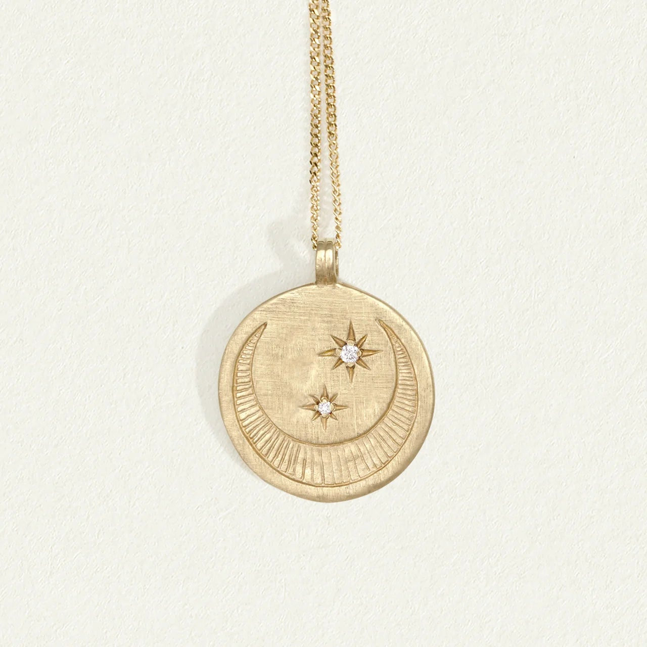 Temple of the Sun Solid Gold Celeste White Diamond Necklace