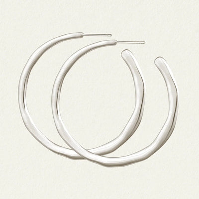 Temple of the Sun Circe Large Hoops, Silver