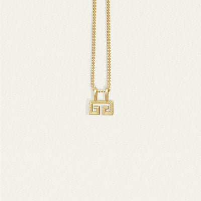 Temple of the Sun Solid Gold Greek Key Necklace