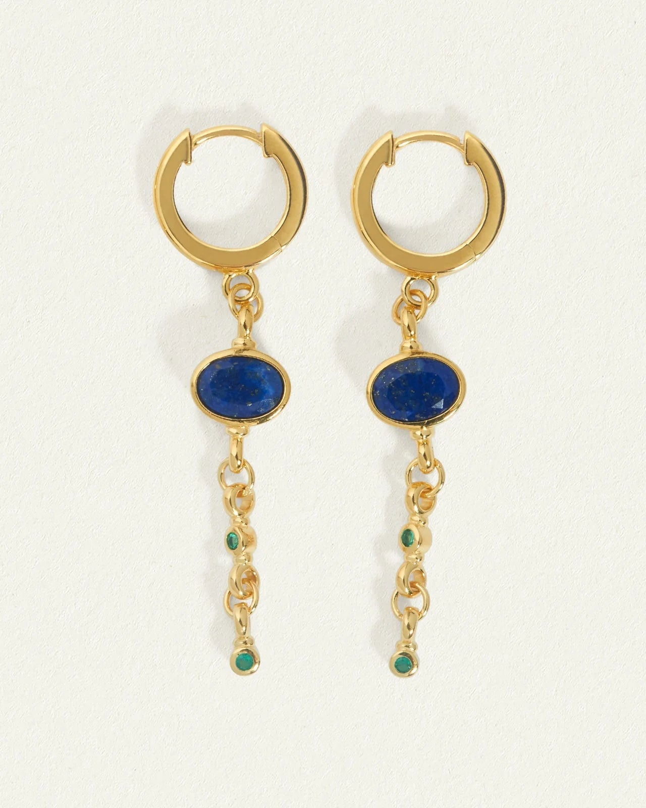 Temple of the Sun Lazuli Earrings, Gold