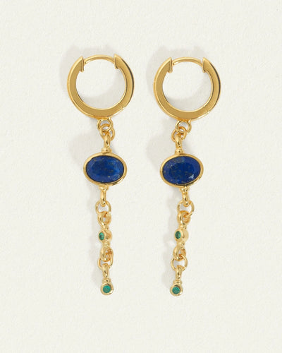 Temple of the Sun Lazuli Earrings, Gold