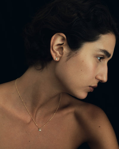 Temple of the Sun Solid Gold Lenci Diamond & Emerald Necklace