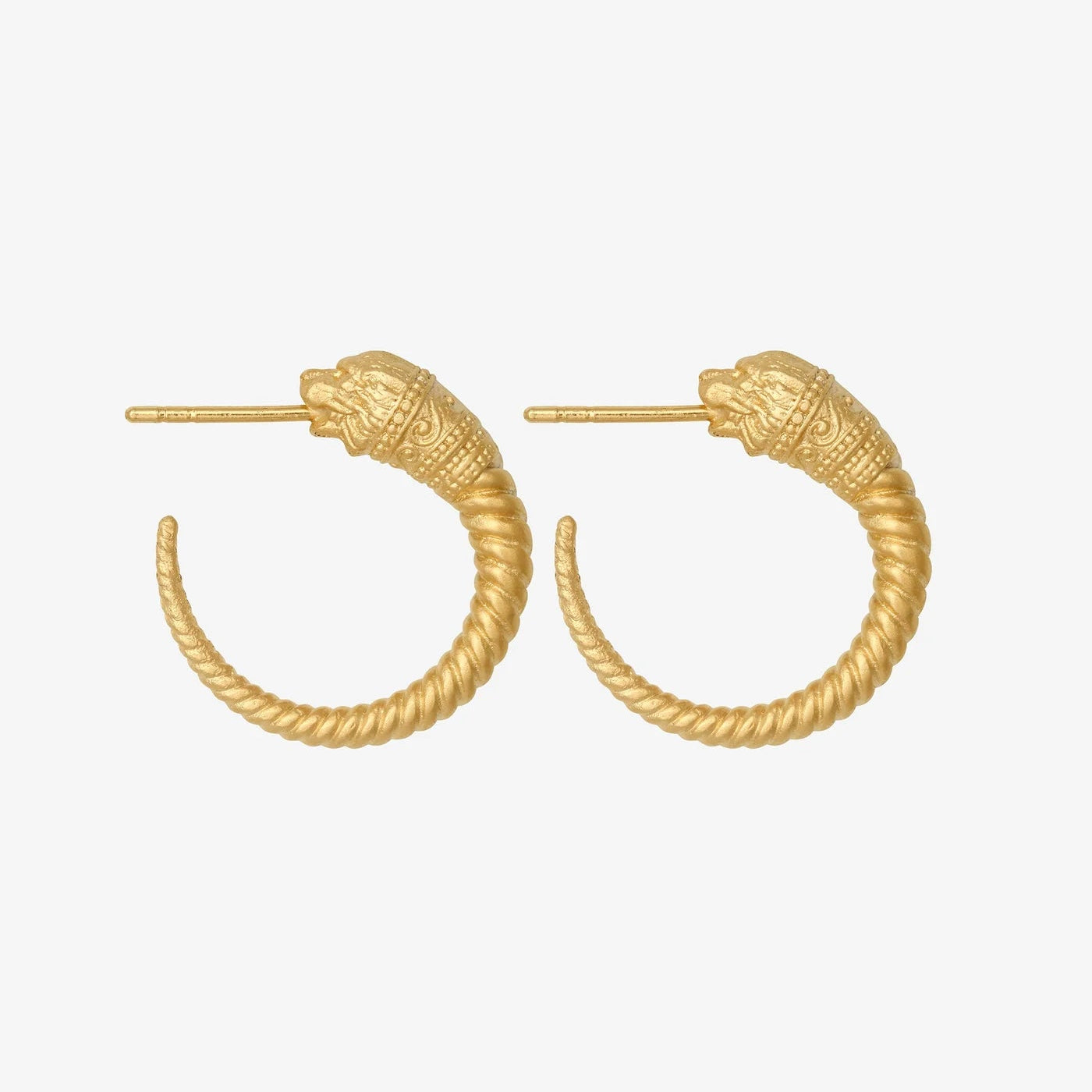 Temple of the Sun Loulon Lion Hoops, Gold