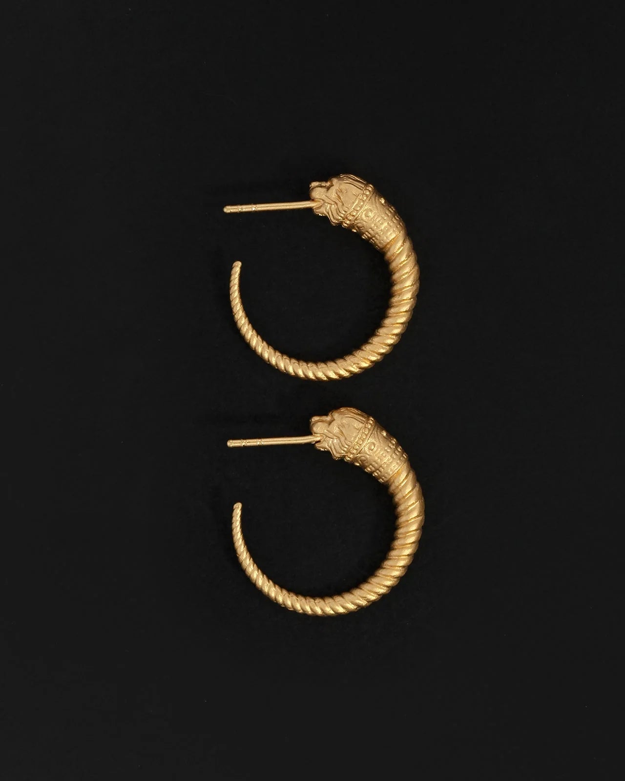 Temple of the Sun Loulon Lion Hoops, Gold