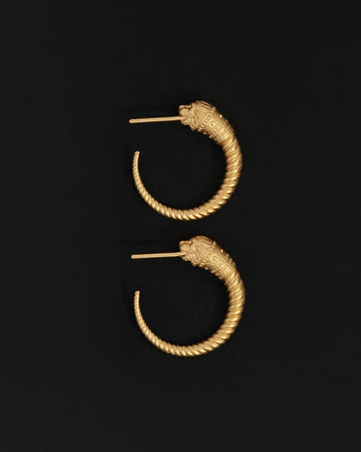 Temple of the Sun Loulon Lion Hoops, Gold