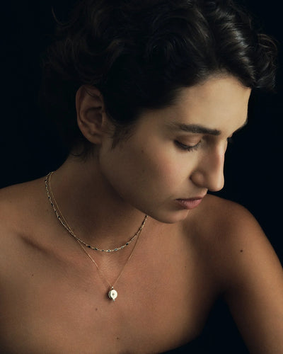 Temple of the Sun Solid Gold Lucia Marquise Necklace