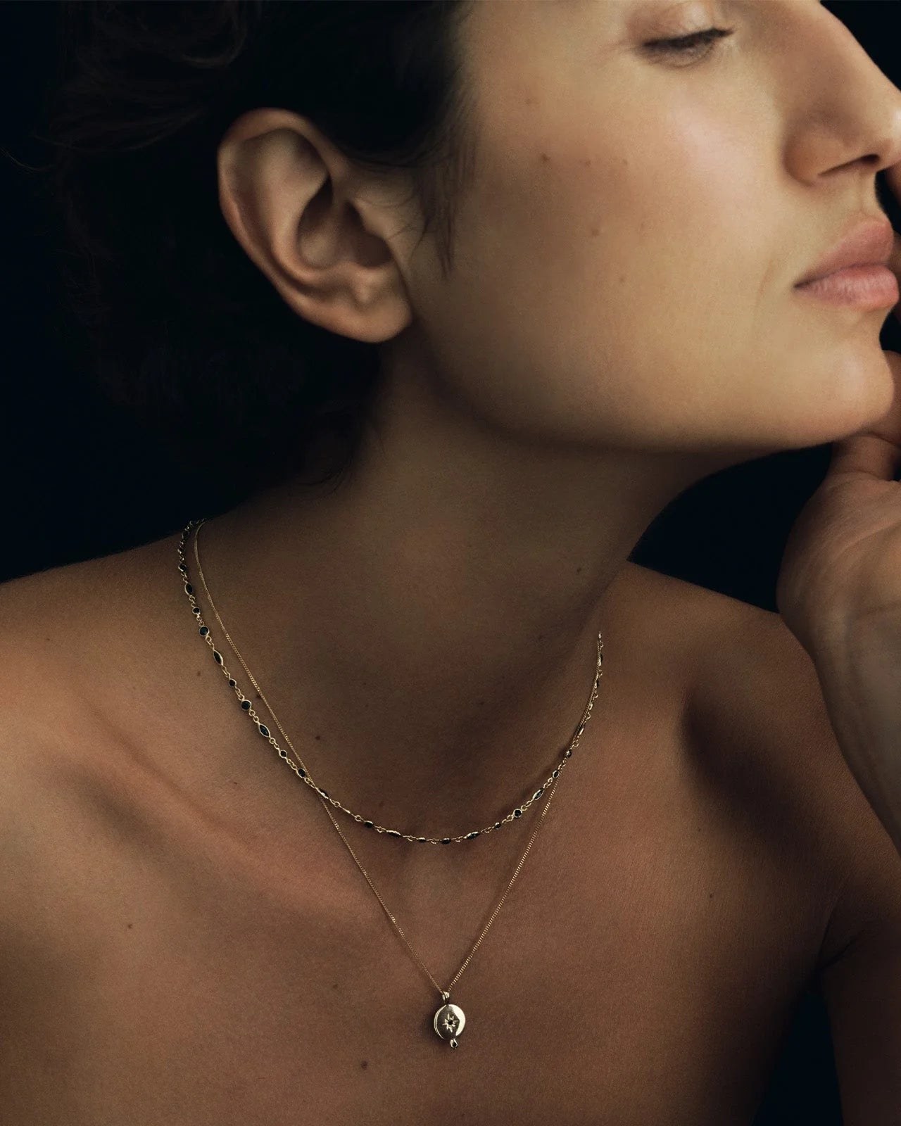 Temple of the Sun Solid Gold Lucia Marquise Necklace