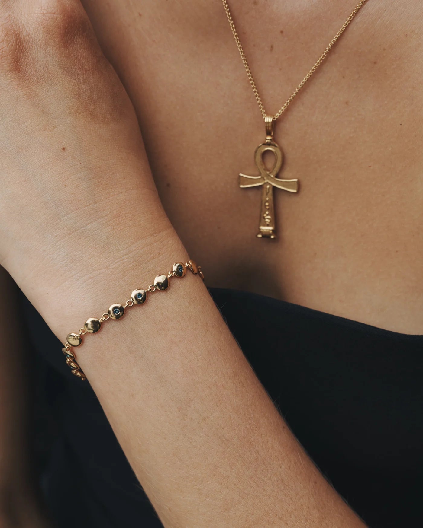 Temple of the Sun Mavi Chain Bracelet, Gold