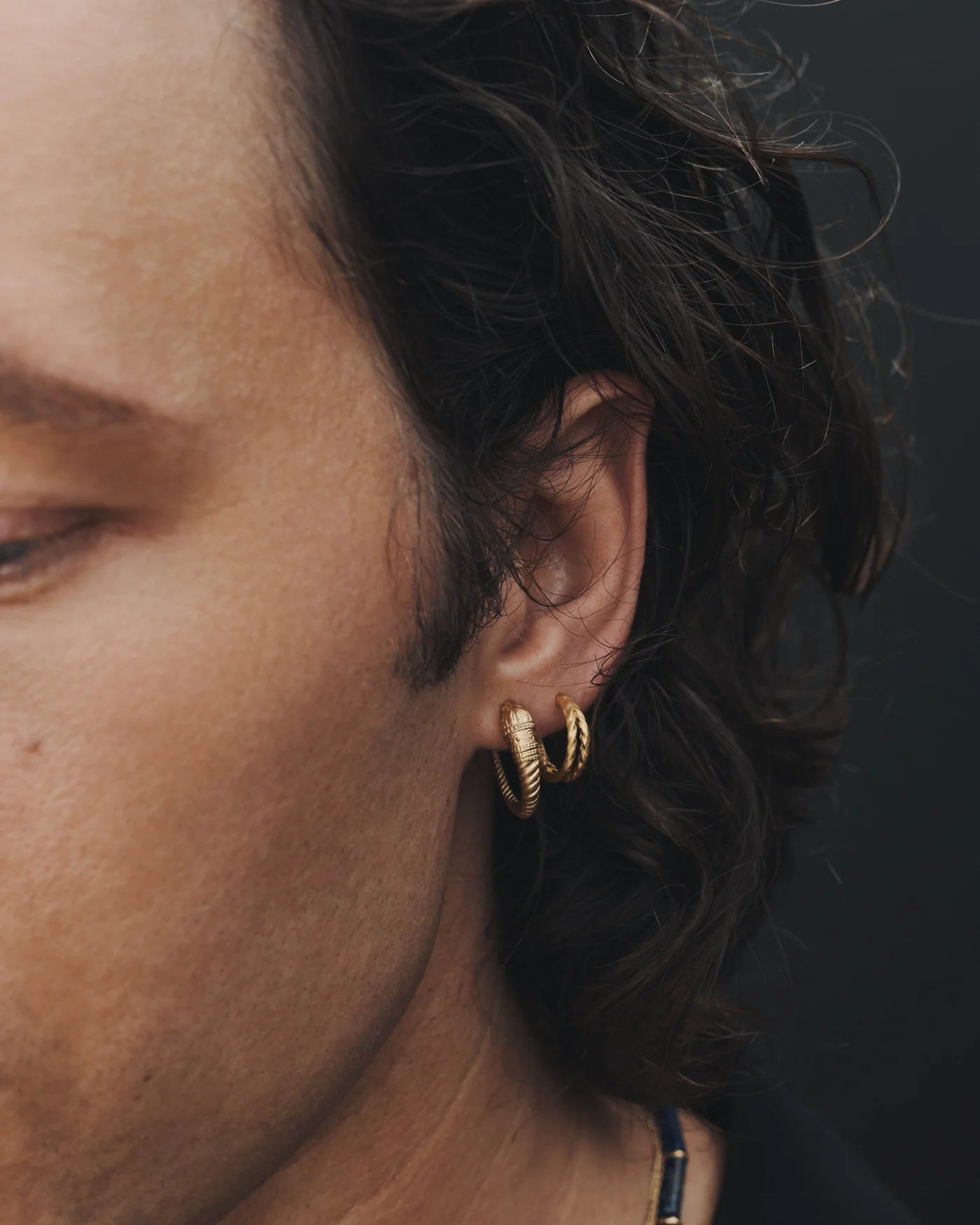 Temple of the Sun Priam Split Hoops, Gold