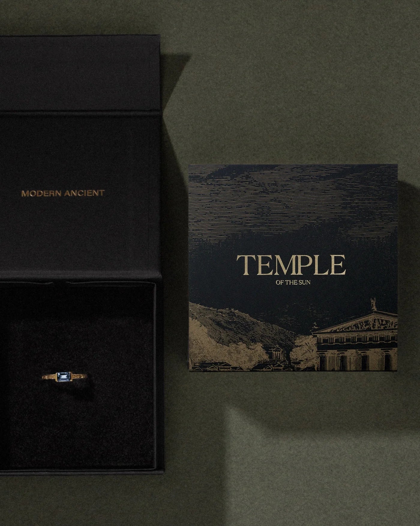 Temple of the Sun Pyrus Earrings, Solid Gold