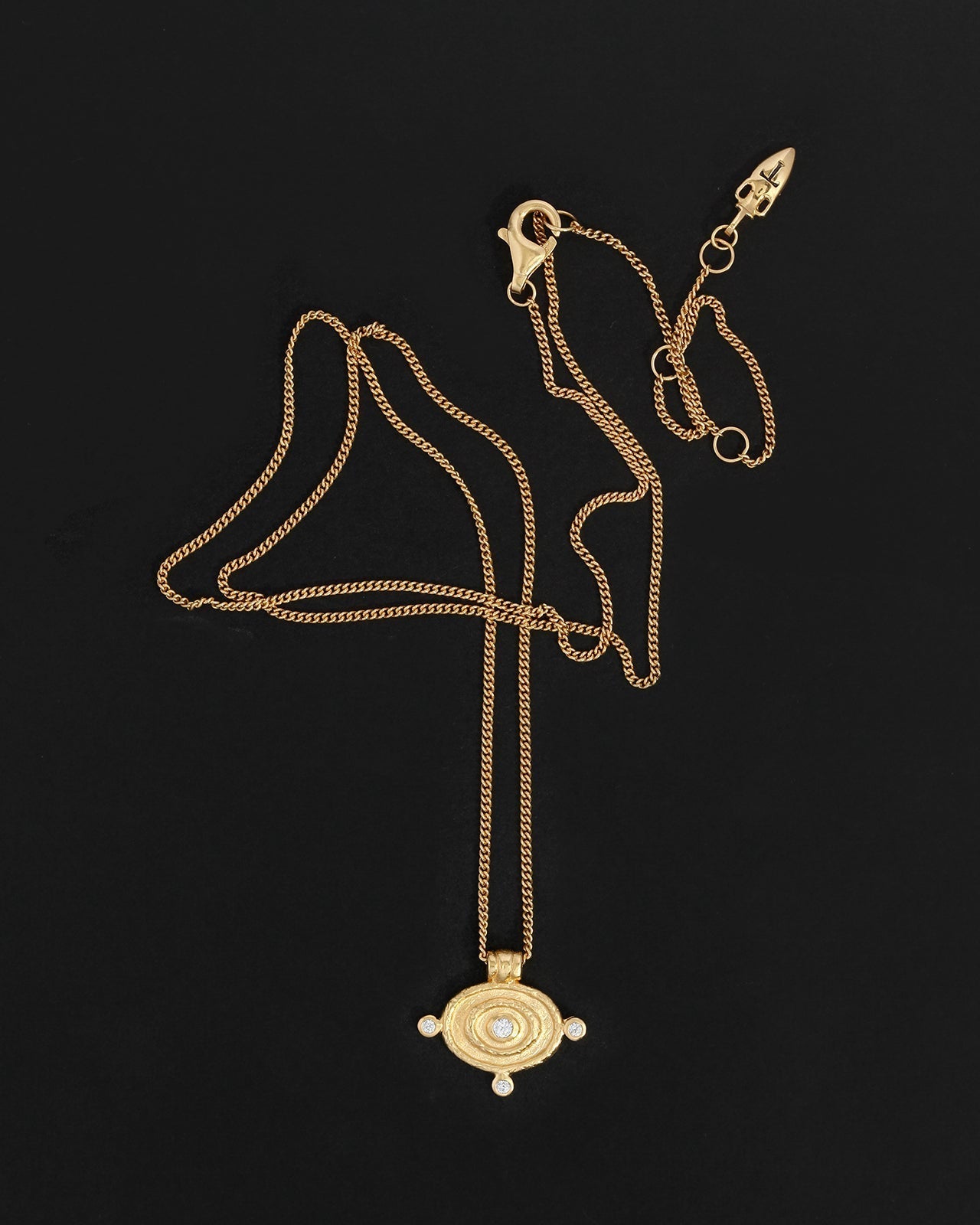 Temple of the Sun Reign Oval Necklace, Gold