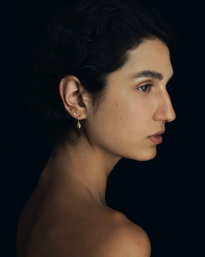 Temple of the Sun Solid Gold Ricci Peridot Hoop Earrings