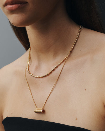 Temple of the Sun Sacred Scroll Necklace, Gold