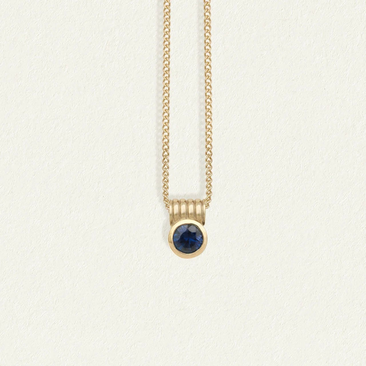 Temple of the Sun Solid Gold Sollus Sapphire Necklace
