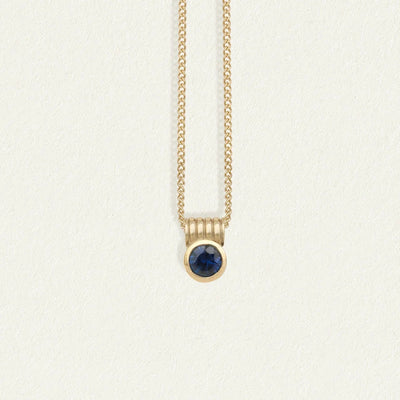 Temple of the Sun Solid Gold Sollus Sapphire Necklace