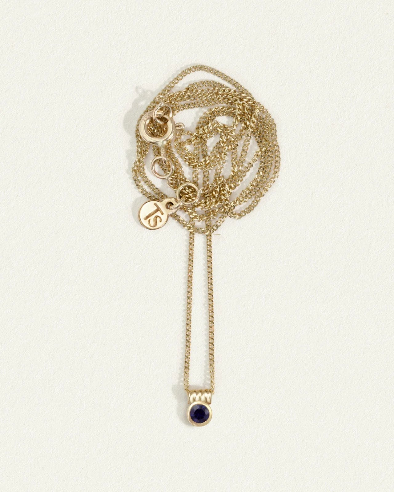 Temple of the Sun Solid Gold Sollus Sapphire Necklace