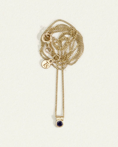 Temple of the Sun Solid Gold Sollus Sapphire Necklace